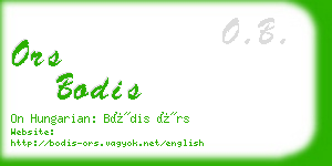 ors bodis business card